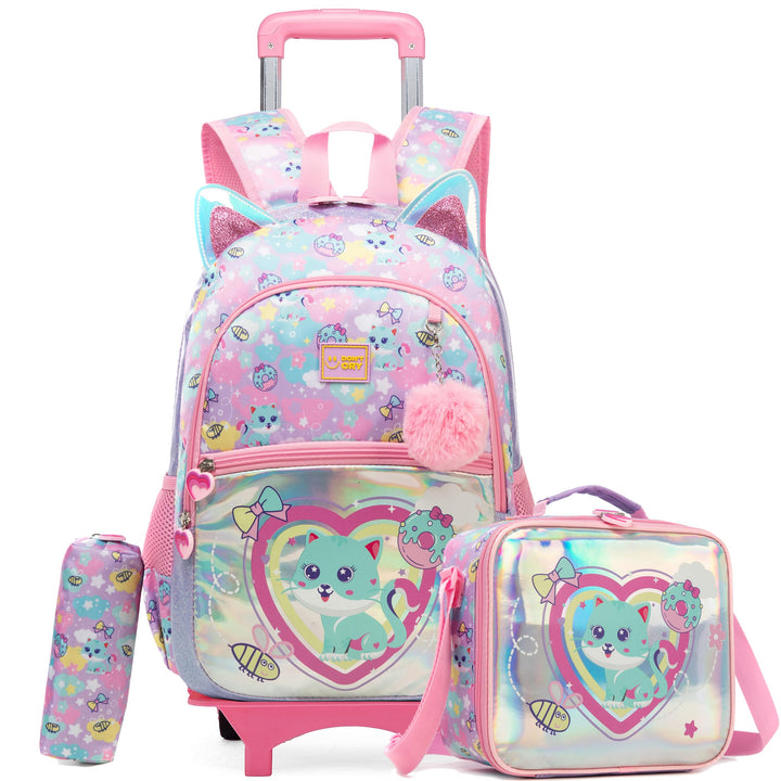 HTgroce Kinderrucksäcke Schultaschen Trolley, Trolley Rucksack Grundschule Schulrucksäcke mit Trolle