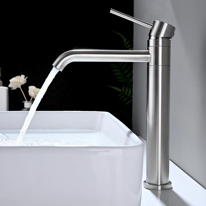 DETBOM Wasserhahn Bad-Mischbatterie 360°Schwenkbar, Waschtischarmatur mit Geräuscharmem Keramischem