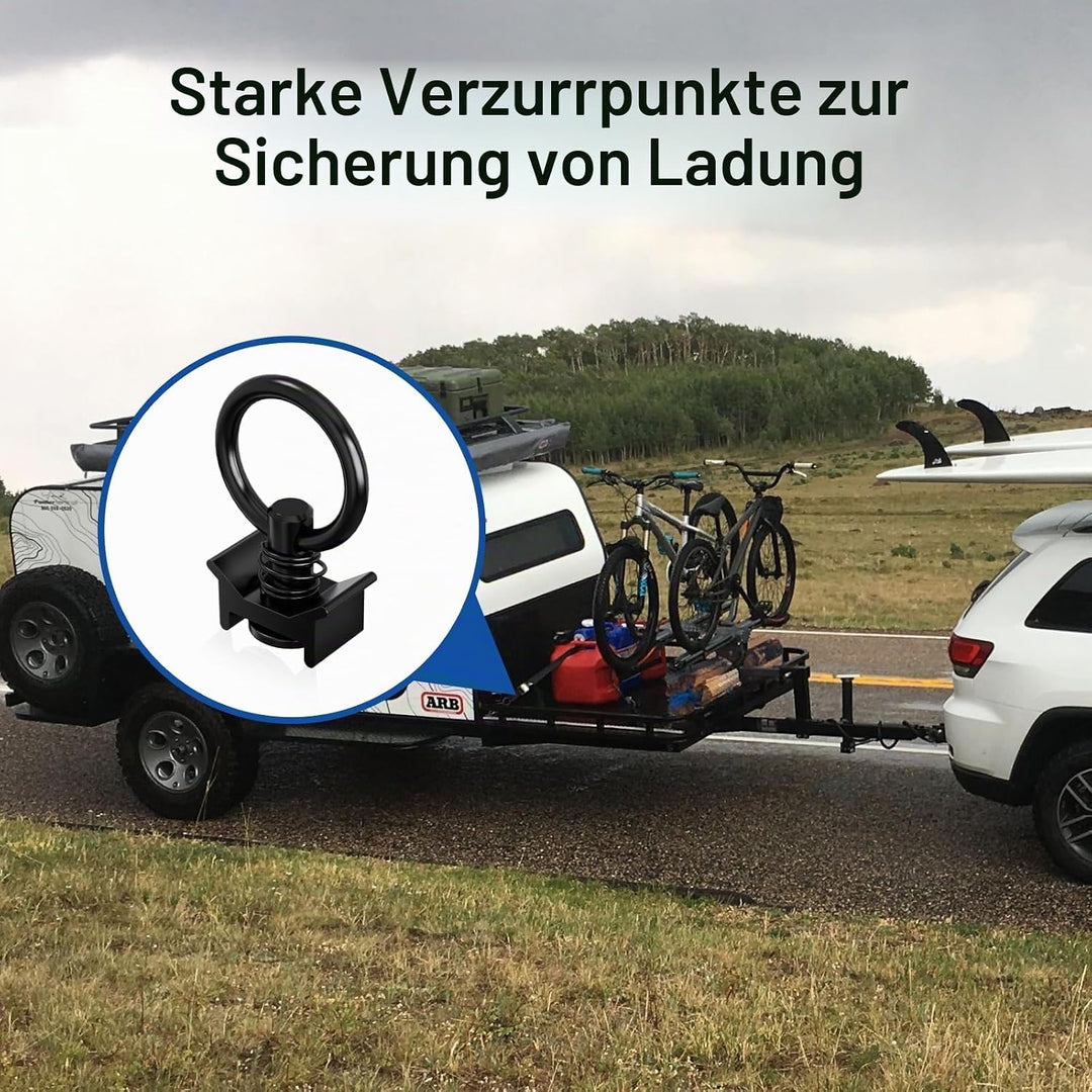 Airlineschiene Fitting Ring (8 Stück) | Zurröse 900 daN (900 kg) Tragkraft | Einfachendbeschlag für