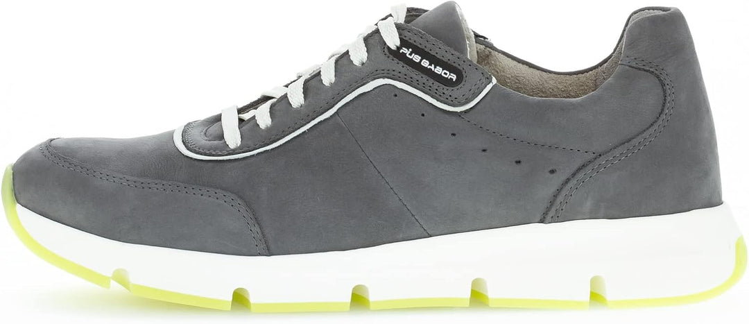 Pius Gabor Herren Sneaker,zertifiziertes Leder,Wechselfussbett,Superflex Sohle 41 EU Grau Platin 13,