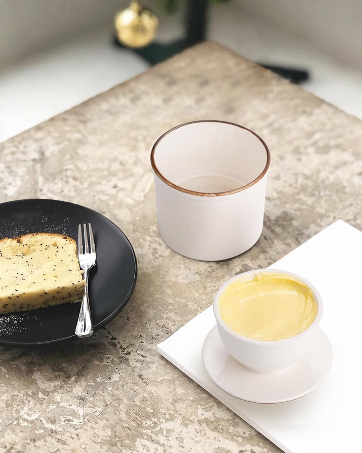 Jersinwei Butterdose mit Deckel, reaktive Glasur, französischer Buttertopf für Theke, Keramik-Butter