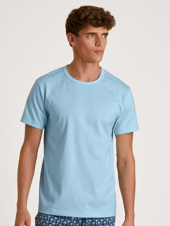CALIDA Herren RMX Sleep T-Shirt 56 Cascade Blue, 56 Cascade Blue