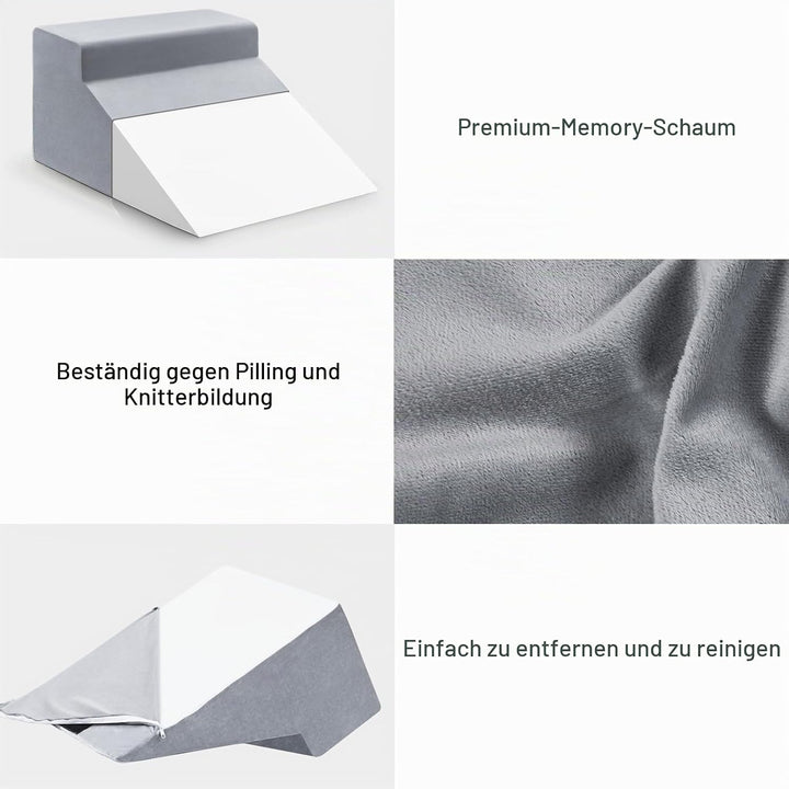 Lesekissen &amp; Keilkissen zur Beinerhöhung, Memory Foam Nacken, Rücken, Beinstützkissen, Abnehmbares M