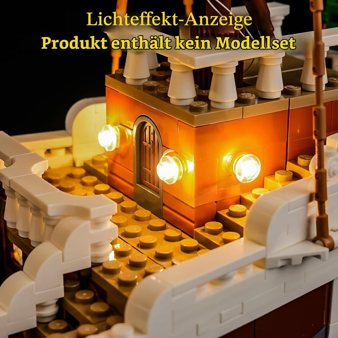 GEAMENT LED Licht-Set Kompatibel mit Lego ONE Piece Das Piratenschiff Flying Lamb 75639 (The Going M