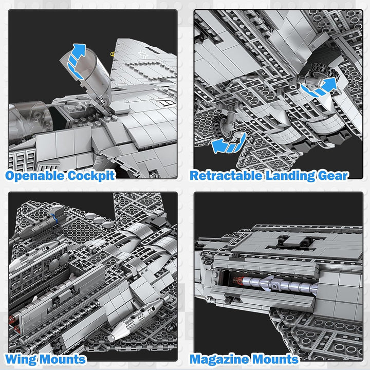 JMBricklayer F-22 Raptor Kampfjet-Bausteinset, Militärflugzeug-Spielzeug-Armee-Bausets, Spielzeugges