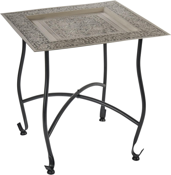 Marokkanischer Tisch Beistelltisch aus Metall Sule 42cm eckig | Orientalischer runder Teetisch klein