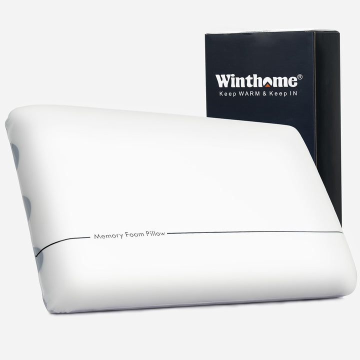 Winthome Memory Foam Kissen mit Soft & Fest Seite Wählbar, 0 Kleber, Nackenstützkissen Weich Bequem