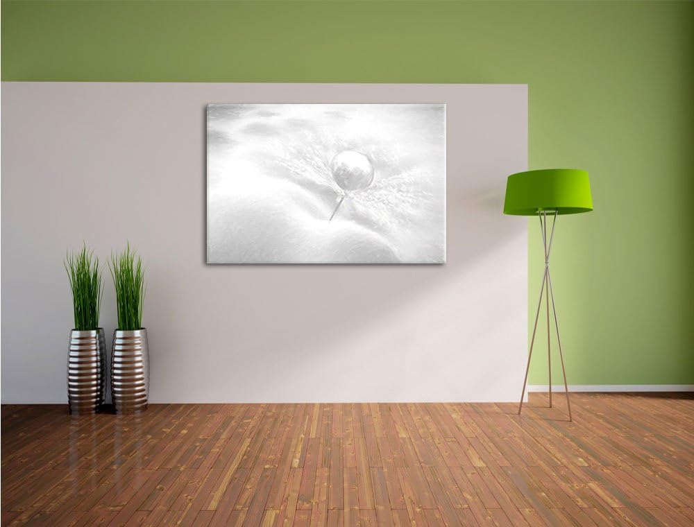 Pixxprint Tautropfen Pusteblume als Leinwandbild/Grösse: 100x70 cm/Wandbild/Kunstdruck/fertig bespan