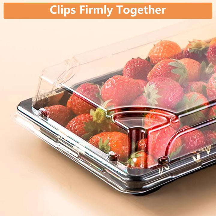 25 Stück Mehrweg Servierplatte mit Deckel Meal Prep Boxen Kunststoff Meal Prep Essensbox Schwarz San