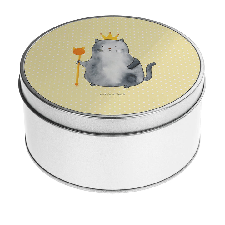 Mr. &amp; Mrs. Panda Blechdose rund Katze König - Geschenk, Katzenfreund, Katzendeko, Blechdosen mit Dec