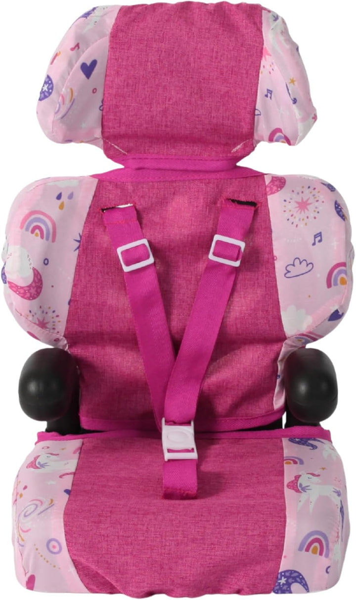 Bayer Chic 2000 - Puppenautositz für Babypuppen, Puppenzubehör, Autositz für Puppen, Einhorn, pink
