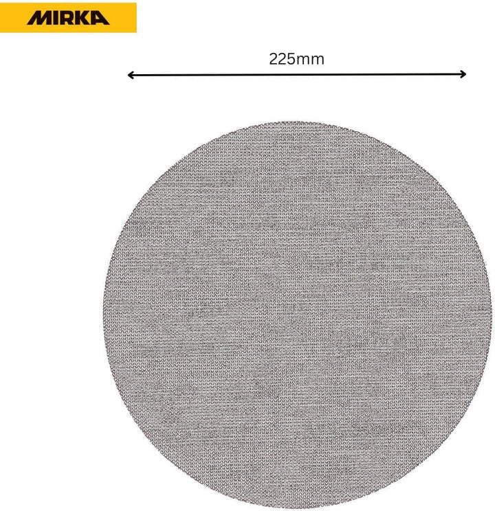 Mirka Abranet® Netz-Schleifscheiben (Ø 225 mm), Profi-Schleifgitter mit P240 Körnung und Klett, für