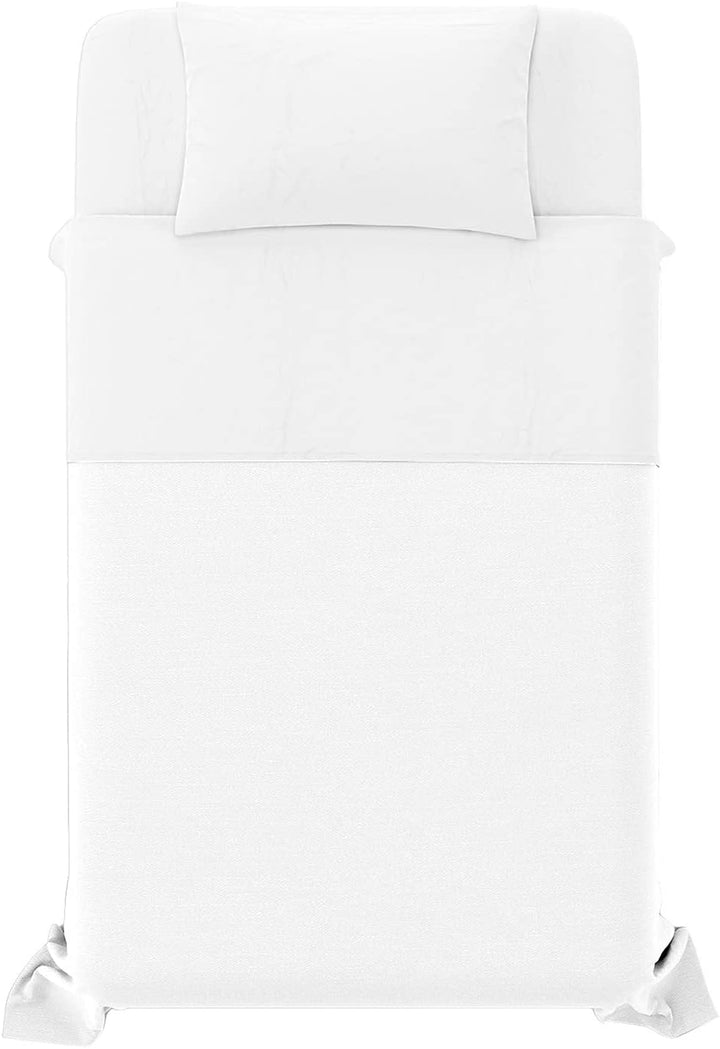 Italian Bed Linen “ Natural Color” Bettwäsche Set, Weiss/Weiss, Kleine Doppelte Weiss/Weiss Kleine D