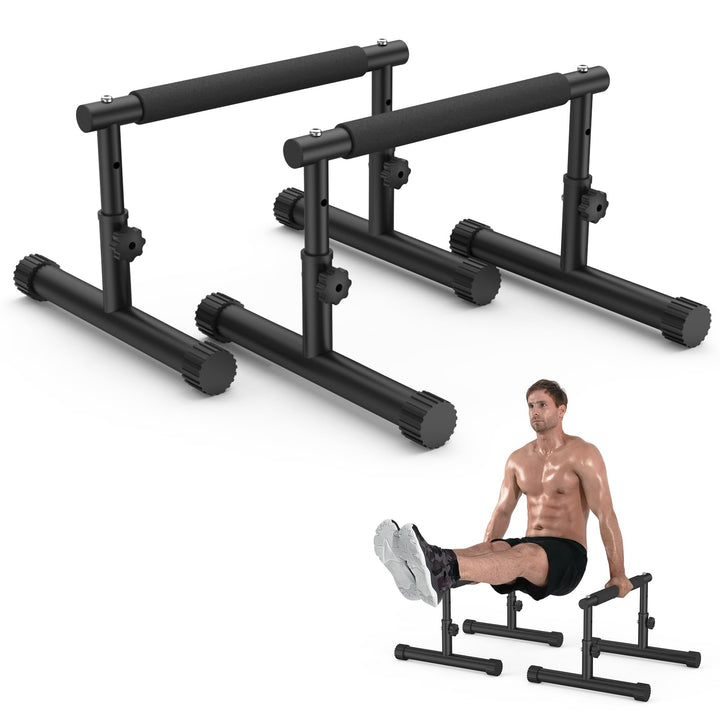 IMAYCC Verstellbare Parallettes Handstand Barrenm, 2 in 1 Push Up Bar Dip-Barren 19CM and 46CM Höhe,