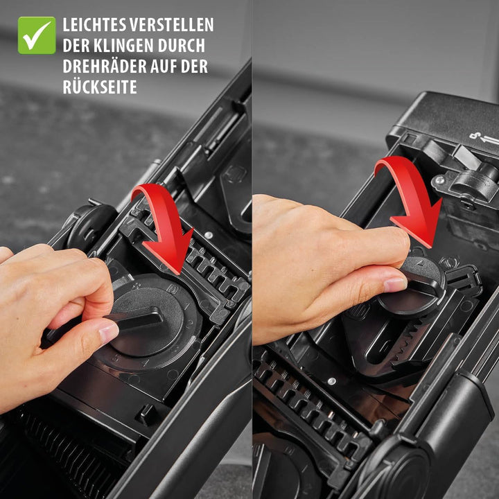 GEFU All-in-One Gemüsehobel | Für Süsskartoffeln, Gemüse & Obst bis Ø 8 cm | Mit Auffangbehälter, ve