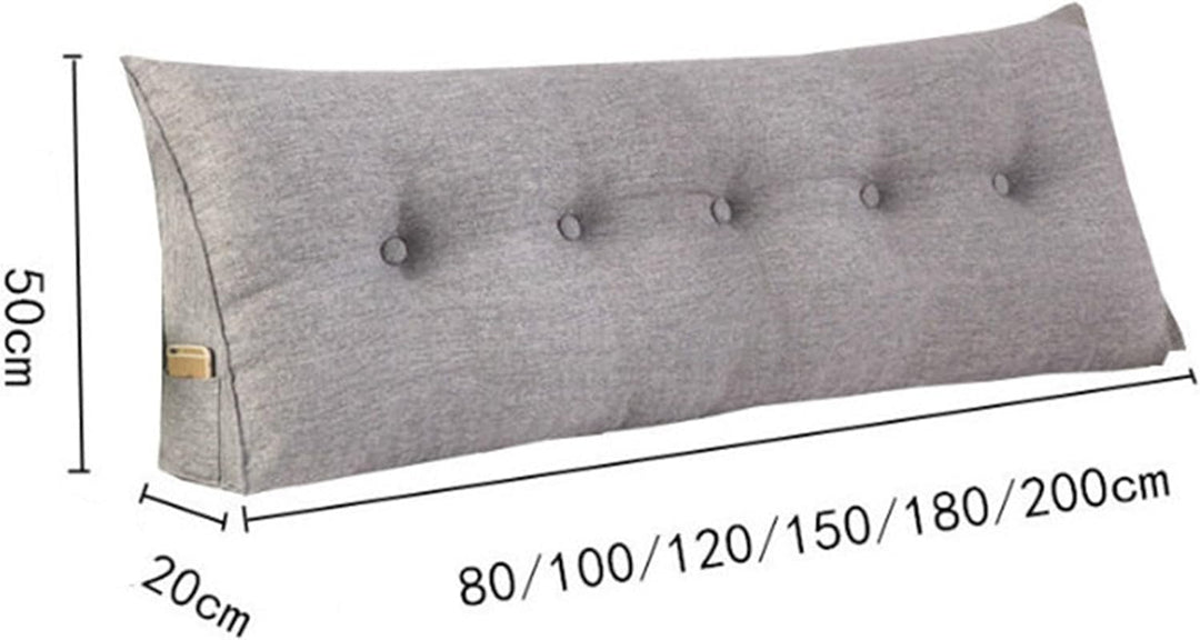 WINARA Einfaches Dreiecks-Lesekissen, grosses Rückenlehnenkissen für Bett, Sofa, Tatami, Tagesbettki