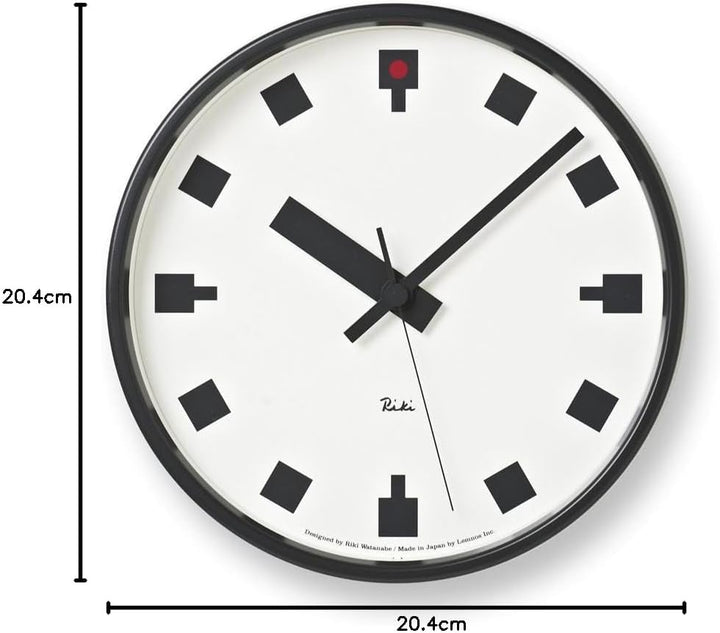 Lemnos WR12-04 Riki- Hibiya Clock klein Durchmesser: 20,4 cm, Durchmesser: 20,4 cm