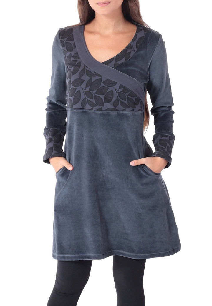 PUREWONDER Kleid Alternatives Samtkleid dr36 M Grau, M Grau