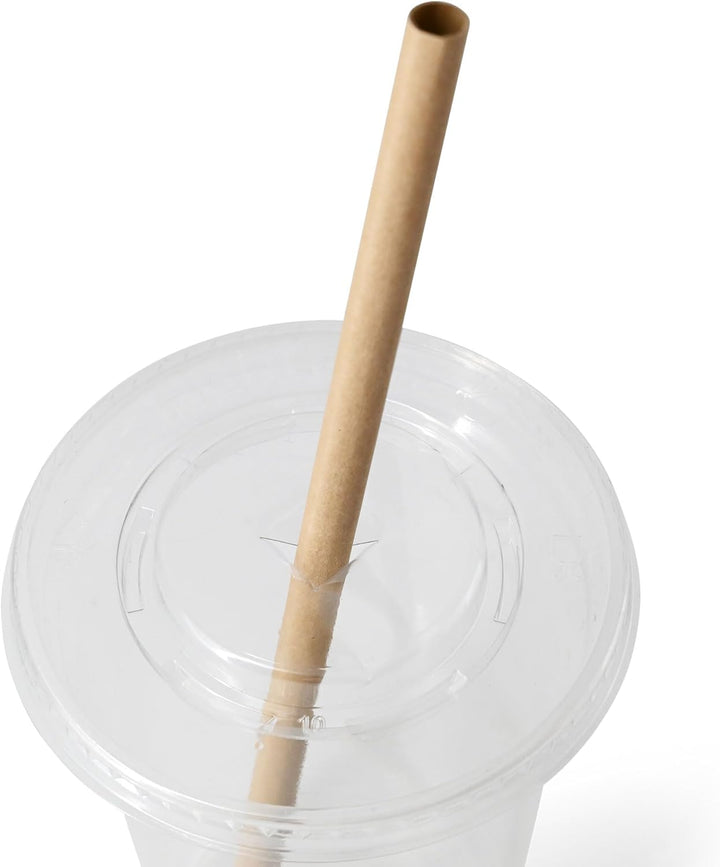 BIOZOYG Jumbo Papier Trinkhalme 23cm Strohhalm 8mm Ø I Trinkhalm biologisch abbaubar I braune Strohh