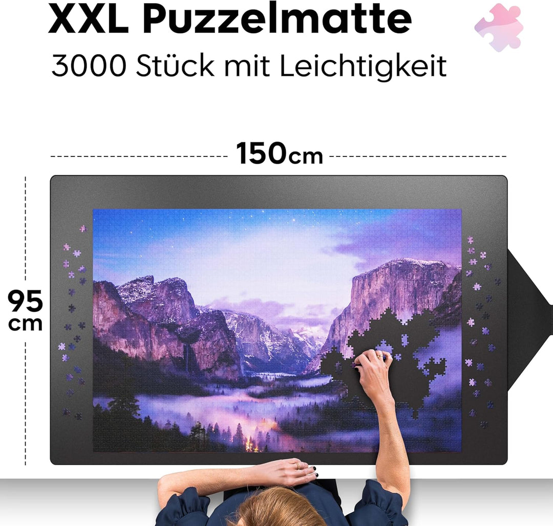 Puzzlup Puzzlematte bis 3000 Teile - 95 x 150 cm - Premium Puzzle Rolle für 500, 1000, 1500, 2000 un