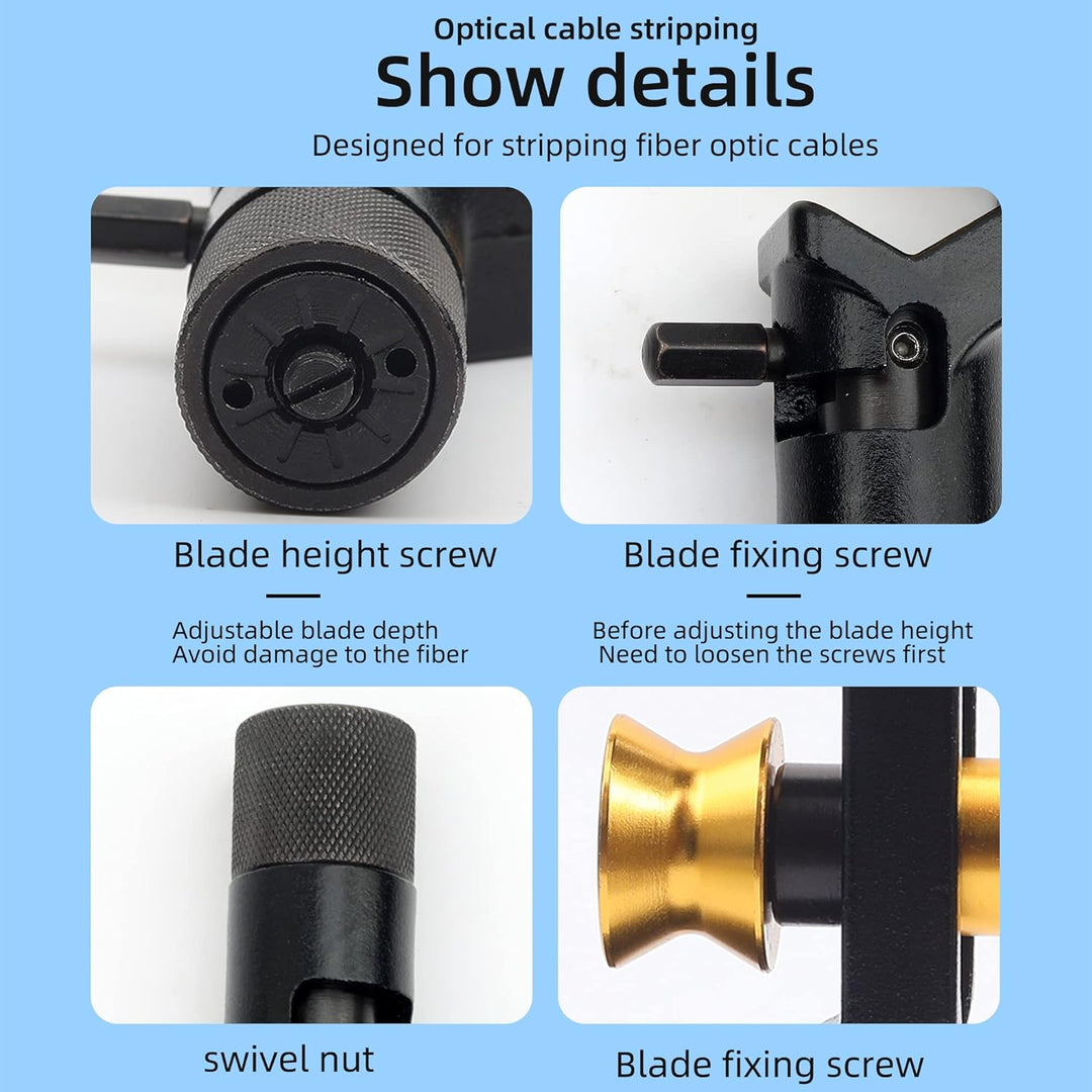 Gepanzerter Kabelabisolierer, Glasfaserkabelmesser, gepanzerter Kabelschneider, Doppelkopf, 8–28 mm