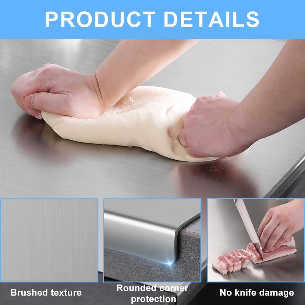 Edelstahl Schneidebrett 30 x 40cm, Schweres Schneidebrett Edelstahl Küche Cutting Board zum Kochen,