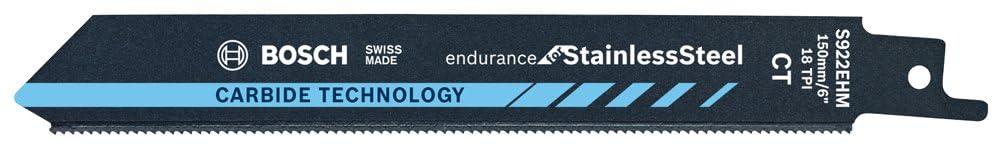 Bosch Professional Säbelsägeblatt S 922 EHM Endurance for Stainless Steel (für Edelstahl, 150 x 19 x