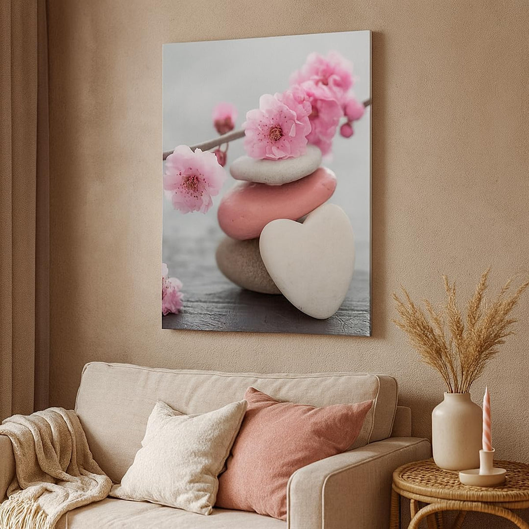 Bilder auf Leinwand Yoga weiblich Blume Gesundheit Leinwandbild mit Rahmen 45x80cm Wandbilder Dekora