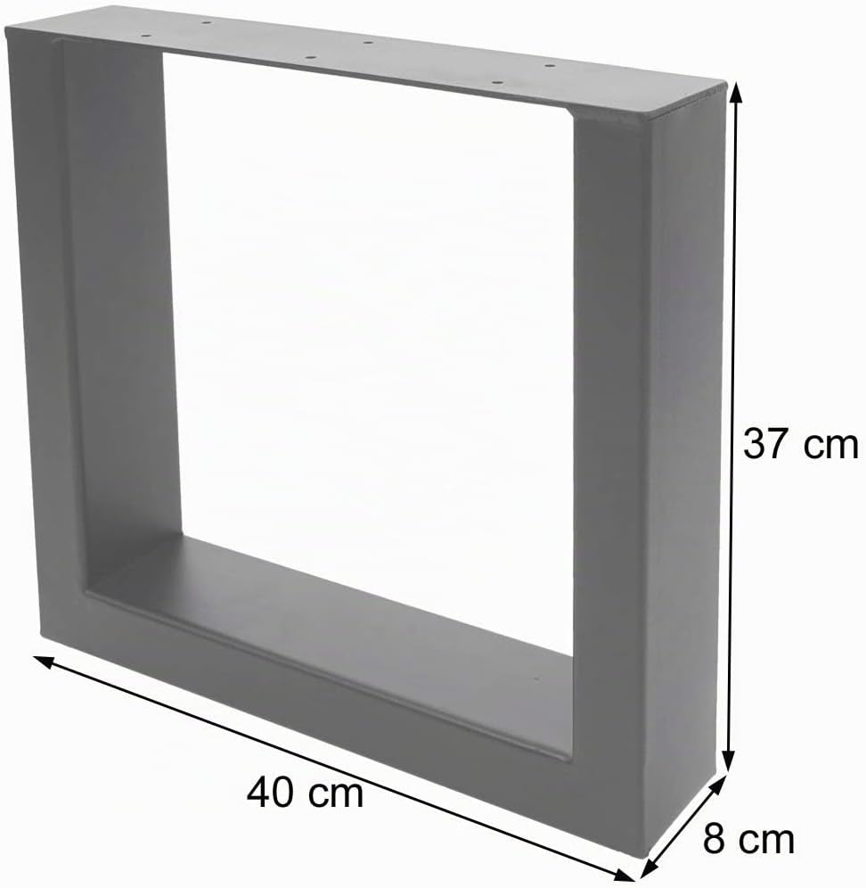 Mendler 2er-Set Tischbein HWC-H33, für Couchtisch Sitzbank Tischgestell Tischkufe, Industrial 37x40c