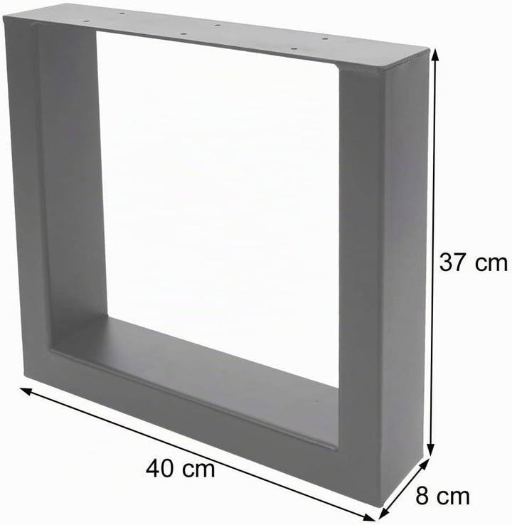Mendler 2er-Set Tischbein HWC-H33, für Couchtisch Sitzbank Tischgestell Tischkufe, Industrial 37x40c