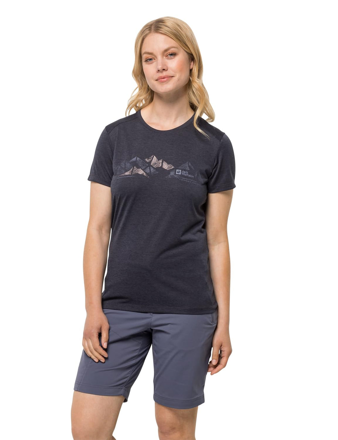 Jack Wolfskin Damen Crosstrail Graphic T W T-Shirt Shortsleeve S Graphite, S Graphite