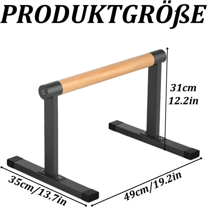 Parallettes mit Holzgriffen, Rutschfeste Handstand Griffe/Dip Bar für Calisthenics, Krafttraining &