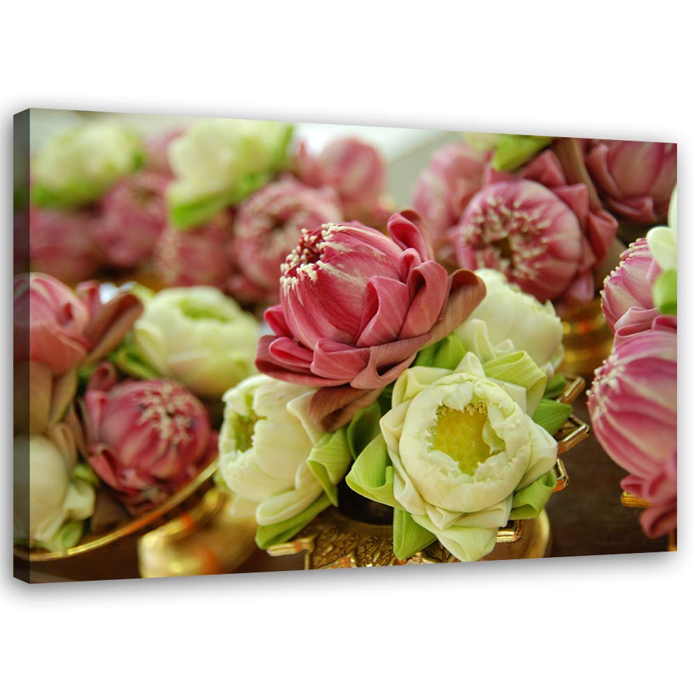 Leinwandbild XXL Blumen Wandbild Kunst Pflanze mehrfarbig 120x80 cm Leinwandbild 120x80 cm mehrfarbi
