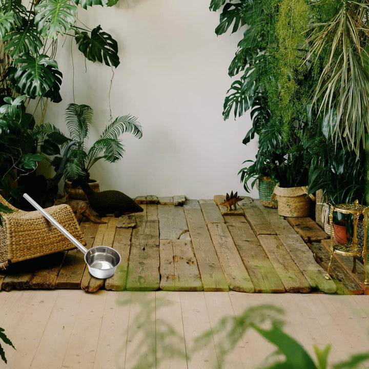 HEMOTON Wasserschaufel Metall Aufgusskelle Edelstahl Wasserpfanne mit Langer Griff Retro Wasserlöffe