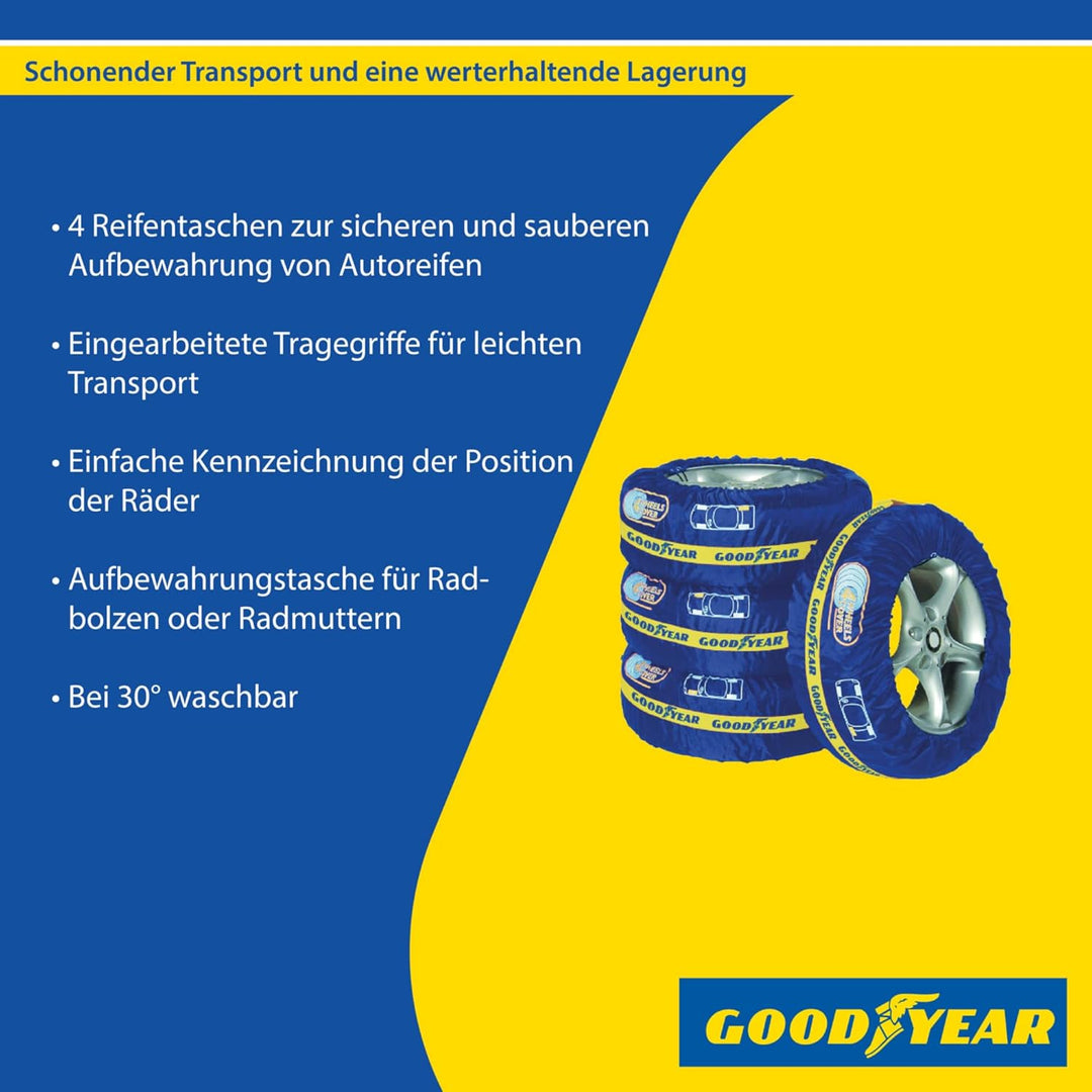 Goodyear Reifenregal für 4 Reifen, platzsparende Aufbewahrung, höhenverstellbar, 2 Ebenen, Tragkraft