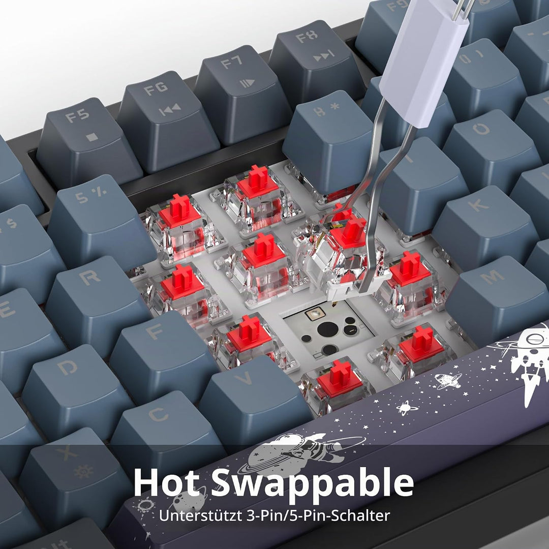 SOLIDEE Verkabelte Mechanische Gaming Tastatur 75 Prozent,hot-swap-fähige Mechanische Tastatur mit G