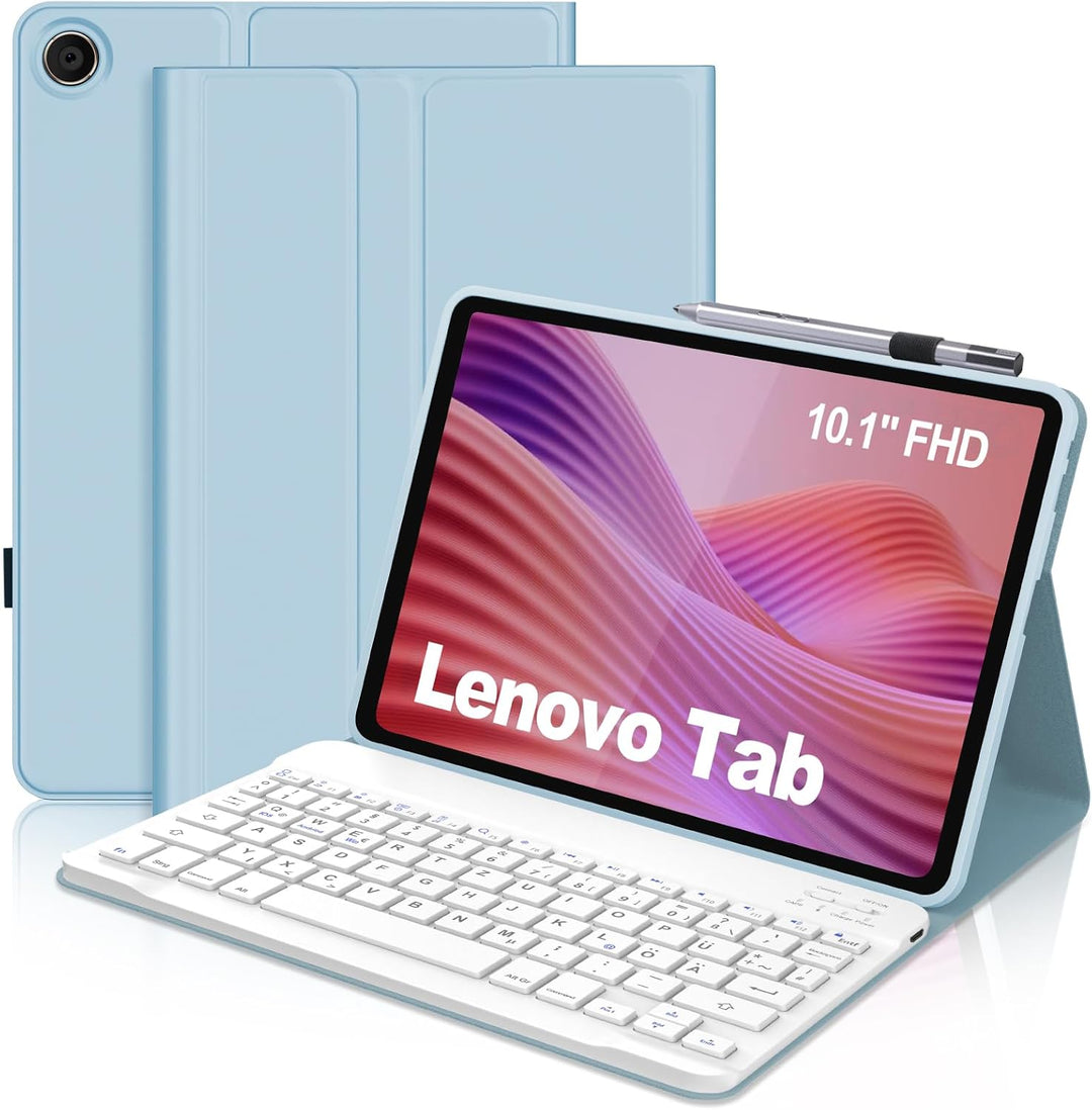 IVEOPPE Tastatur für Lenovo Tab 10.1 Zoll 2025, Ultradünn Flip Entfernbar Drahtloser, Bluetooth Magn