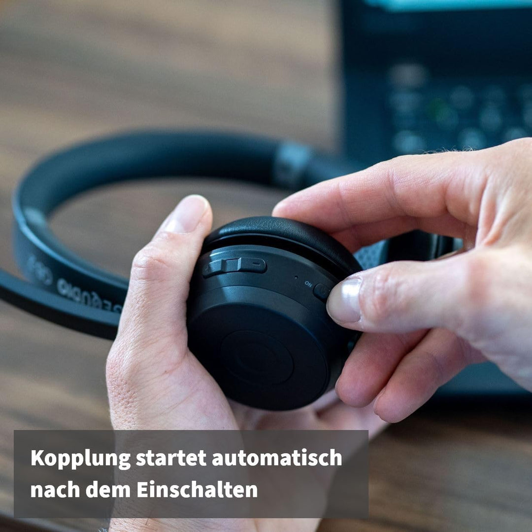 GEQUDIO GB-2 Headset mit Mikrofon Bluetooth | Kopfhörer Kabellos | Passives Noise Cancelling | 2 Ger
