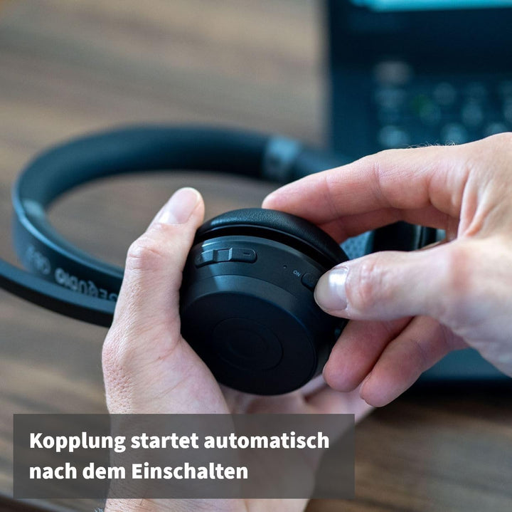 GEQUDIO GB-2 Headset mit Mikrofon Bluetooth | Kopfhörer Kabellos | Passives Noise Cancelling | 2 Ger
