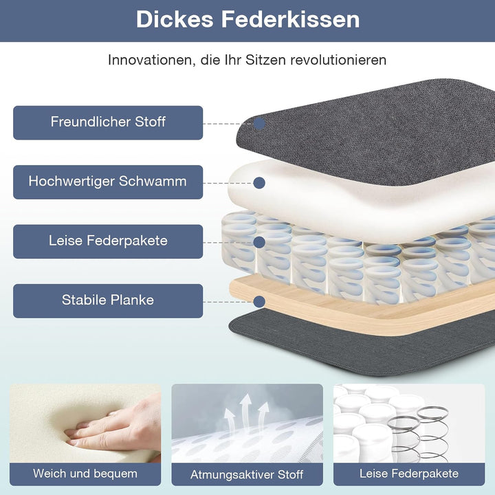 Bosmiller Ergonomischer Bürostuhl 180KG Verstellbare Schreibtischstuhl mit Hoher Rückenlehne und Bre