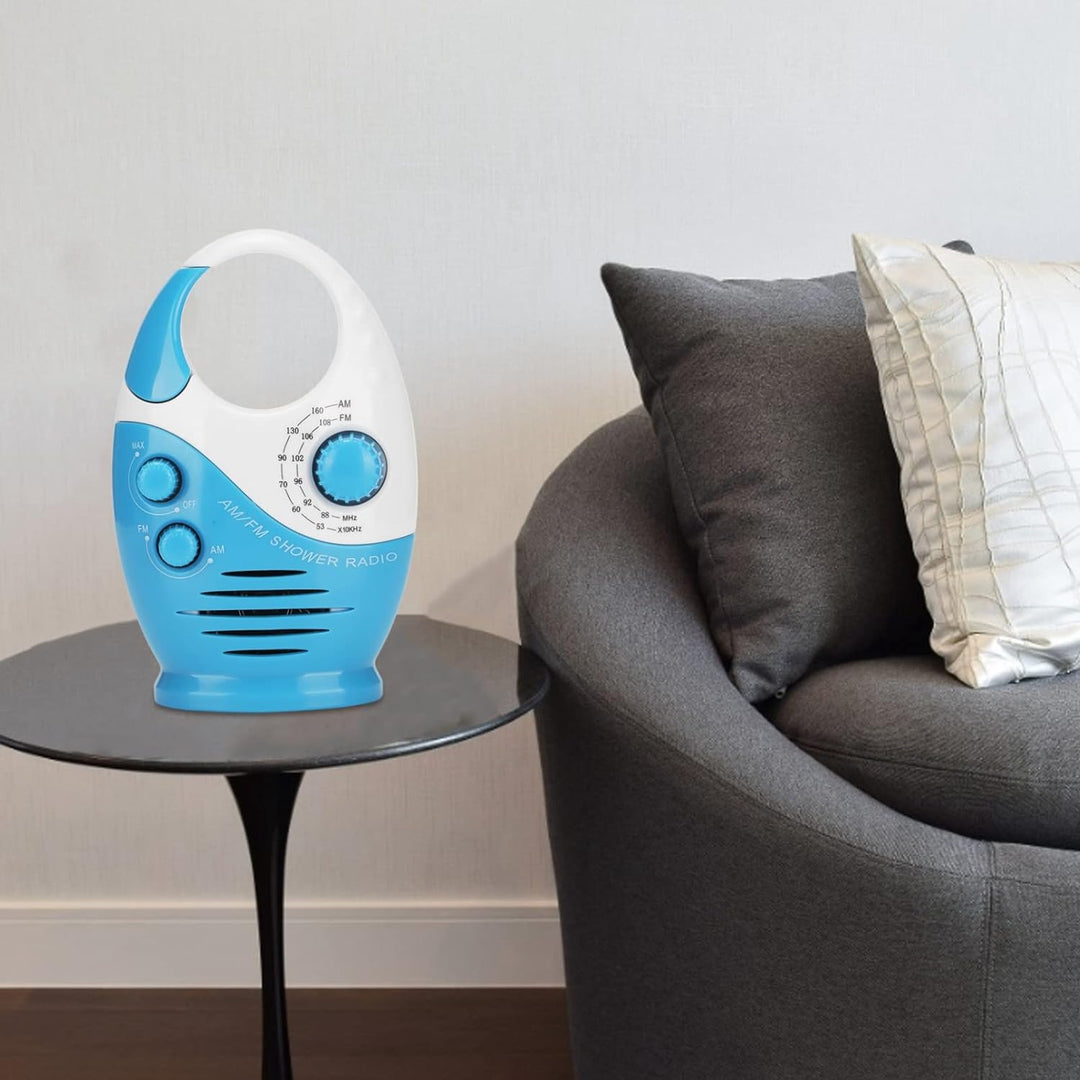 Zunate AM/FM-Radio, Multifunktionales Tragbares Dusche-Badezimmer-hängendes Musikradio Eingebauter L