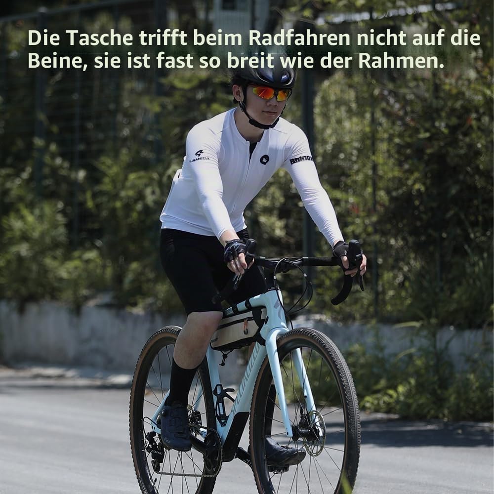 Rhinowalk Fahrrad Rahmentasche wasserdicht Oberrohr Tasche mit Seitenfächern Pumpenhalter Kabelführu
