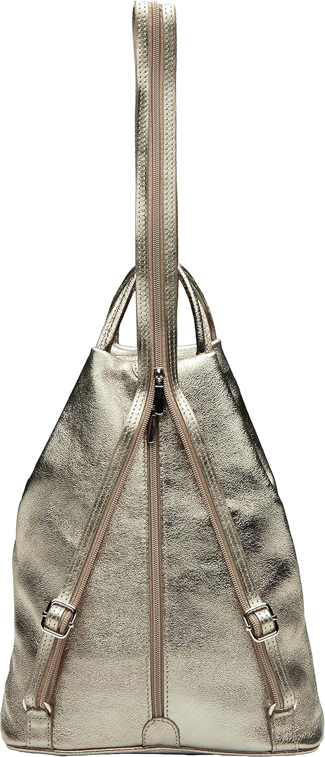Caspar TL782 2 in 1 Leder Rucksack Handtasche Einheitsgrösse Bronze, Einheitsgrösse Bronze
