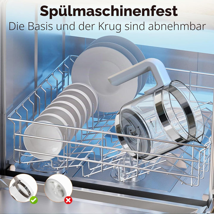 Morpilot Milchaufschäumer Elektrisch, 6 in 1 Milchschäumer für Milchschaum heiss und kalt, heisser S