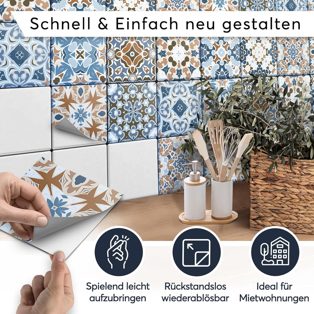 CREATISTO Klebefliesen Stickerfliesen Fliesenfolie - Stylische Sticker Aufkleber für Fliesen I Klebe