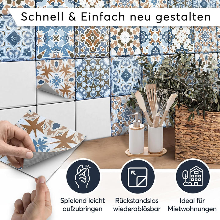 CREATISTO Klebefliesen Stickerfliesen Fliesenfolie - Stylische Sticker Aufkleber für Fliesen I Klebe