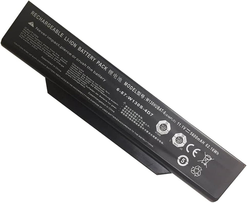 XITAIAN 62.16Wh W130HUBAT-6 Ersatz Laptop Akku für Clevo W130S W255CEW 6-87-W130S-4D72 11.1V 5600mAh