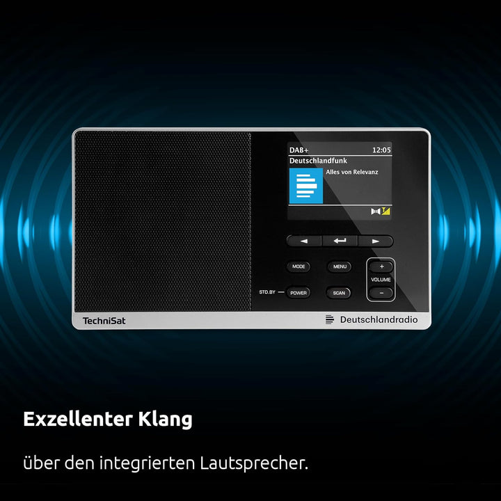 TechniSat DIGITRADIO 215 Deutschlandradio Edition - portables DAB Radio (DAB+, UKW, Farbdisplay, sec