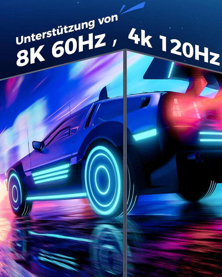 Cratree HDMI Kabel 7.5 Meter lang - 48Gbps HDMI 2.1, Ultra High Speed HDMI Geflochtenes Kabel 4K 120