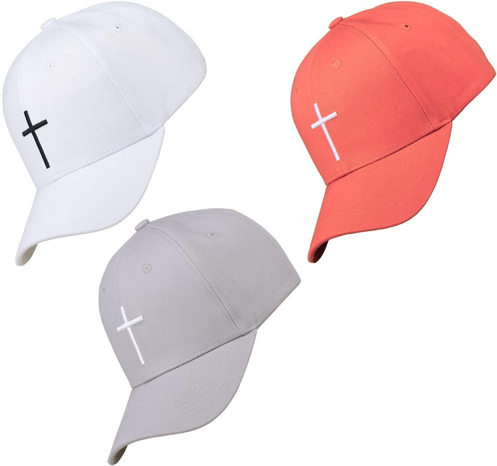 Bexxwell Baseball Cap weiss mit Kreuz-Stickerei (optimale Passform, Kappe, White, Baseballcap, Cross